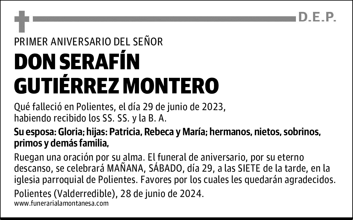 DON SERAFÍN GUTIÉRREZ MONTERO