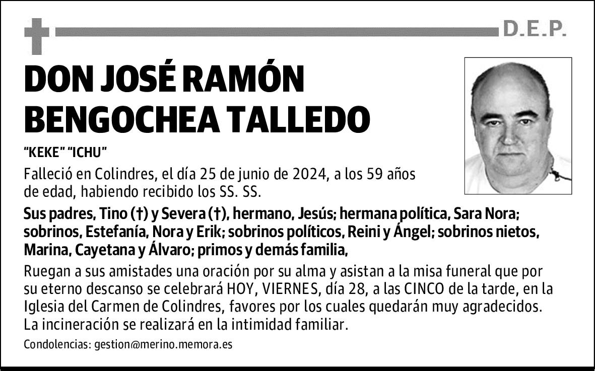 DON JOSÉ RAMÓN BENGOCHEA TALLEDO