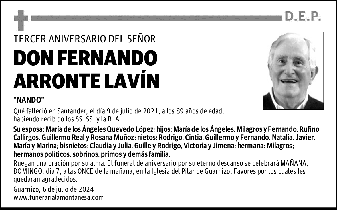 DON FERNANDO ARRONTE LAVÍN