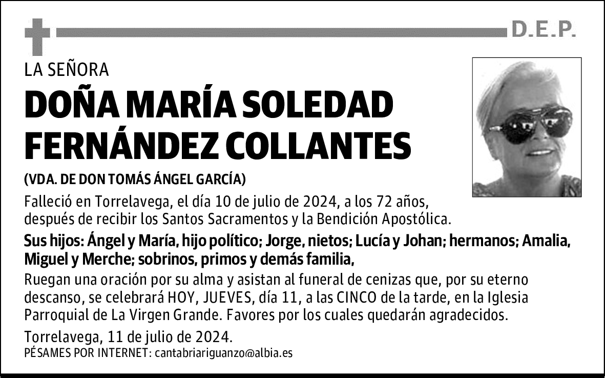 DOÑA MARÍA SOLEDAD FERNÁNDEZ COLLANTES
