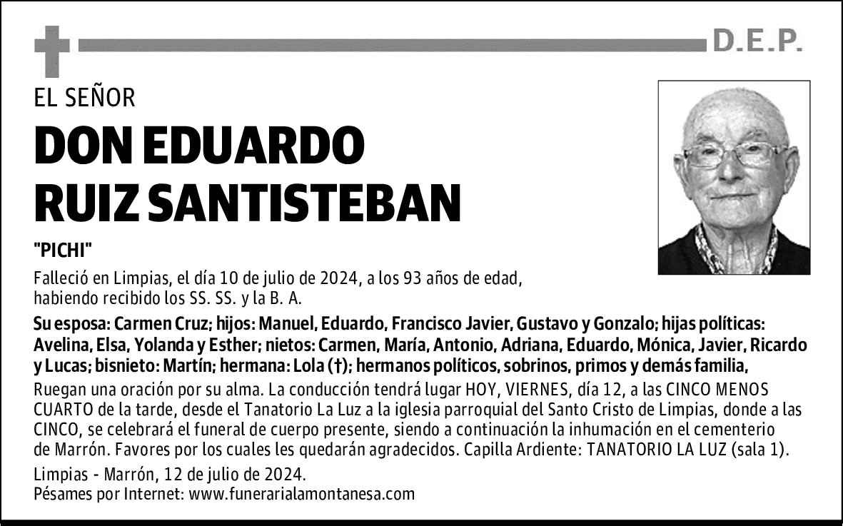 DON EDUARDO RUIZ SANTISTEBAN