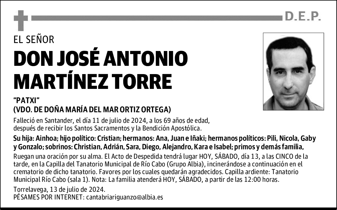 DON JOSÉ ANTONIO MARTÍNEZ TORRE