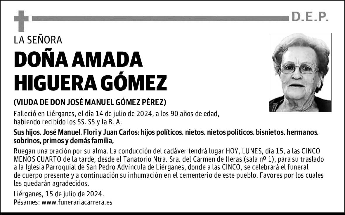 DOÑA AMADA HIGUERA GÓMEZ