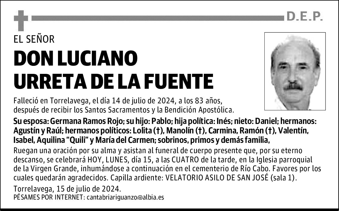 DON LUCIANO URRETA DE LA FUENTE