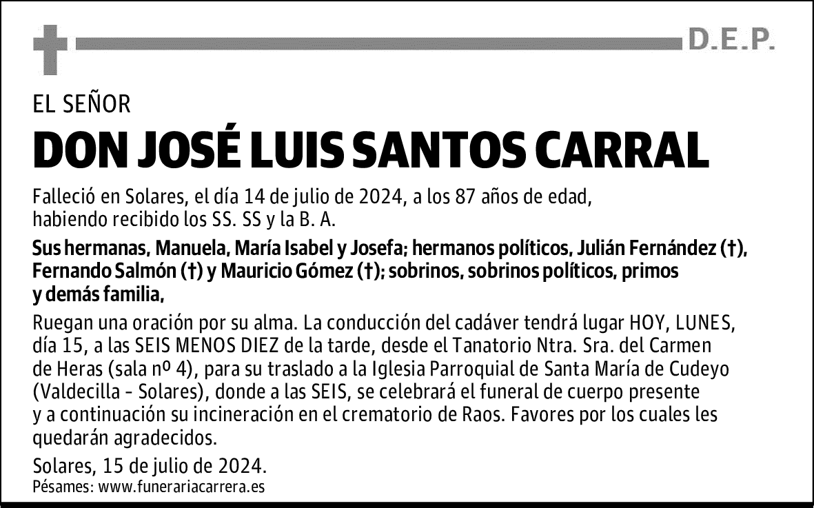 DON JOSÉ LUIS SANTOS CARRAL