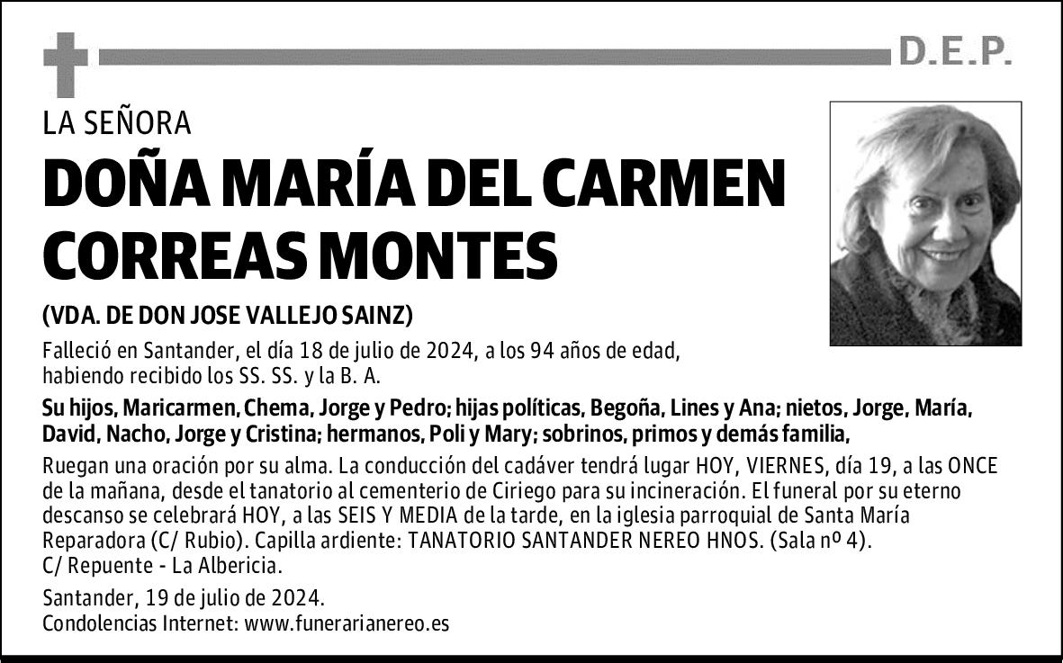 DOÑA MARÍA DEL CARMEN CORREAS MONTES