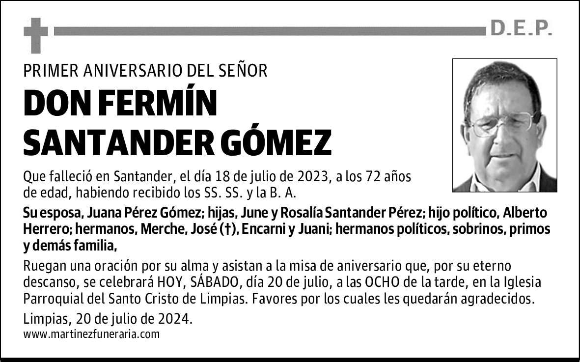 DON FERMÍN SANTANDER GÓMEZ