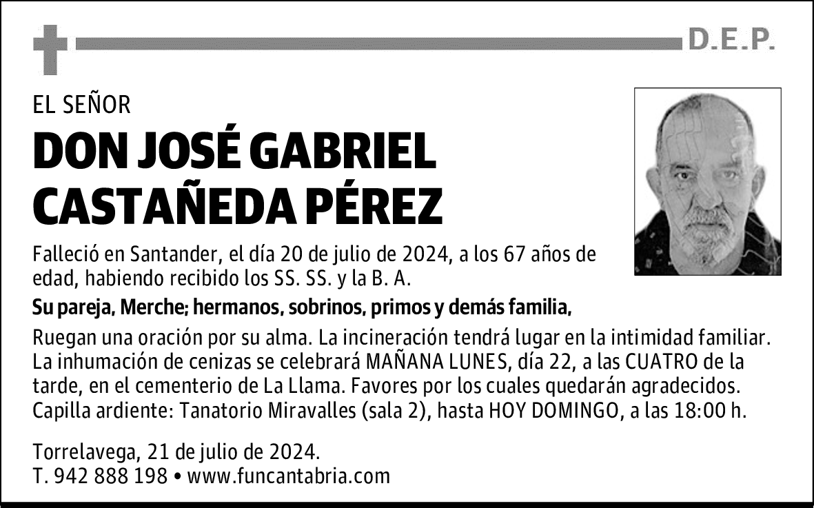 DON JOSÉ GABRIEL CASTAÑEDA PÉREZ