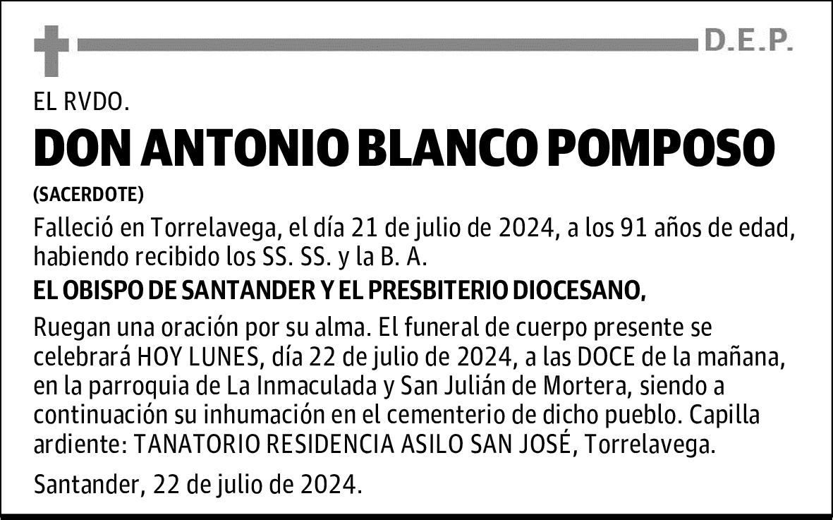 DON ANTONIO BLANCO POMPOSO