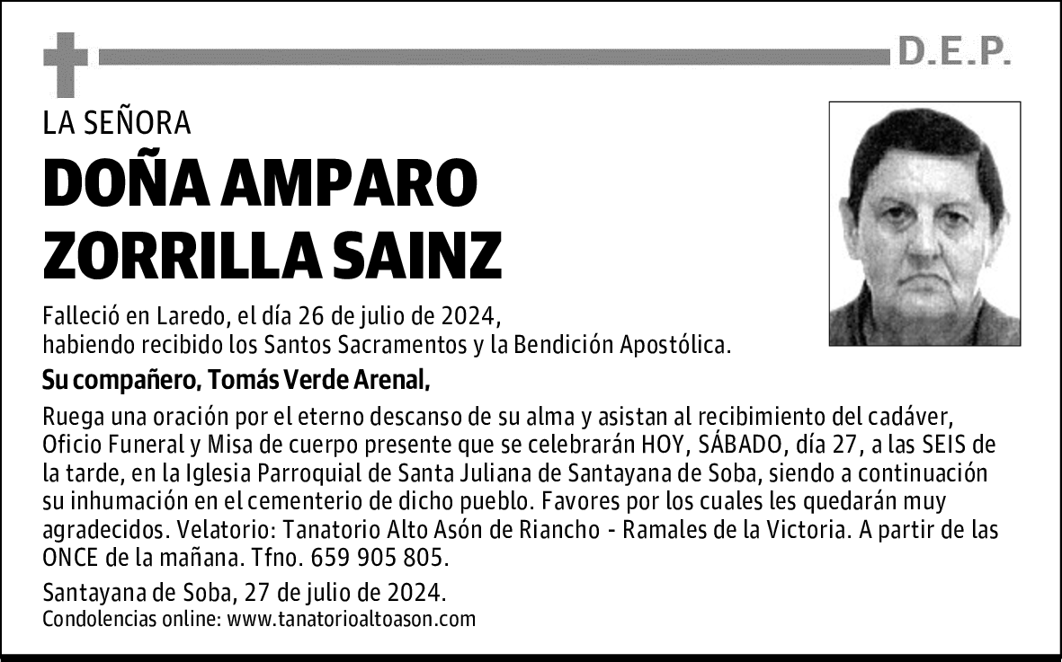 DOÑA AMPARO ZORRILLA SAINZ