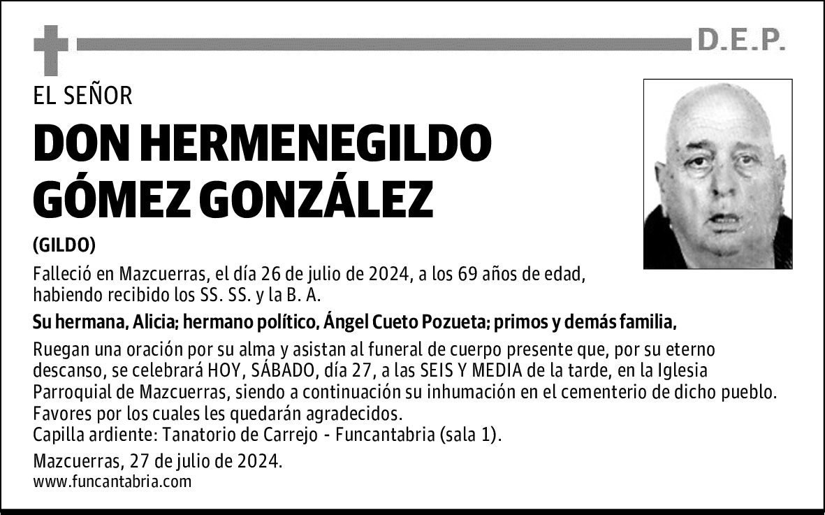 DON HERMENEGILDO GÓMEZ GONZÁLEZ