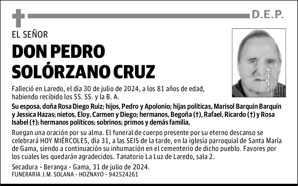 DON PEDRO SOLÓRZANO CRUZ
