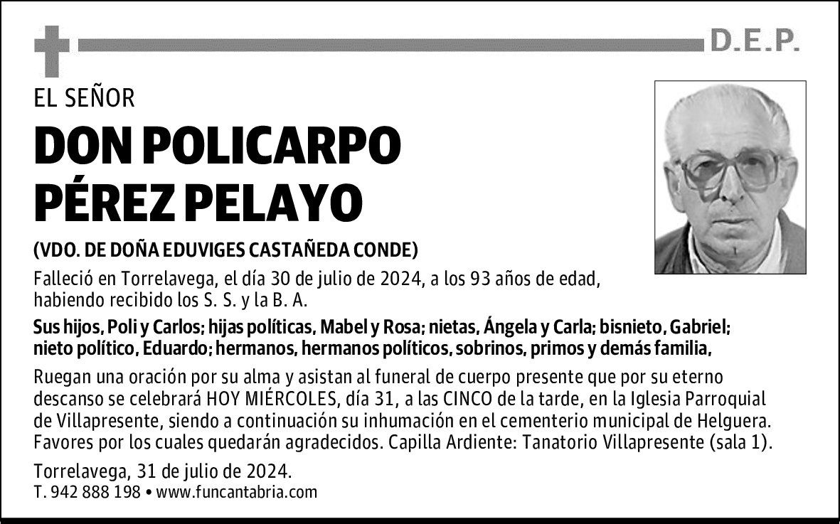 DON POLICARPO PÉREZ PELAYO