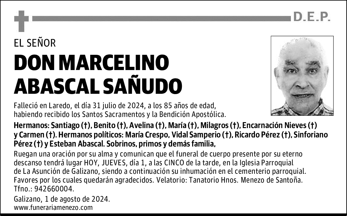 DON MARCELINO ABASCAL SAÑUDO