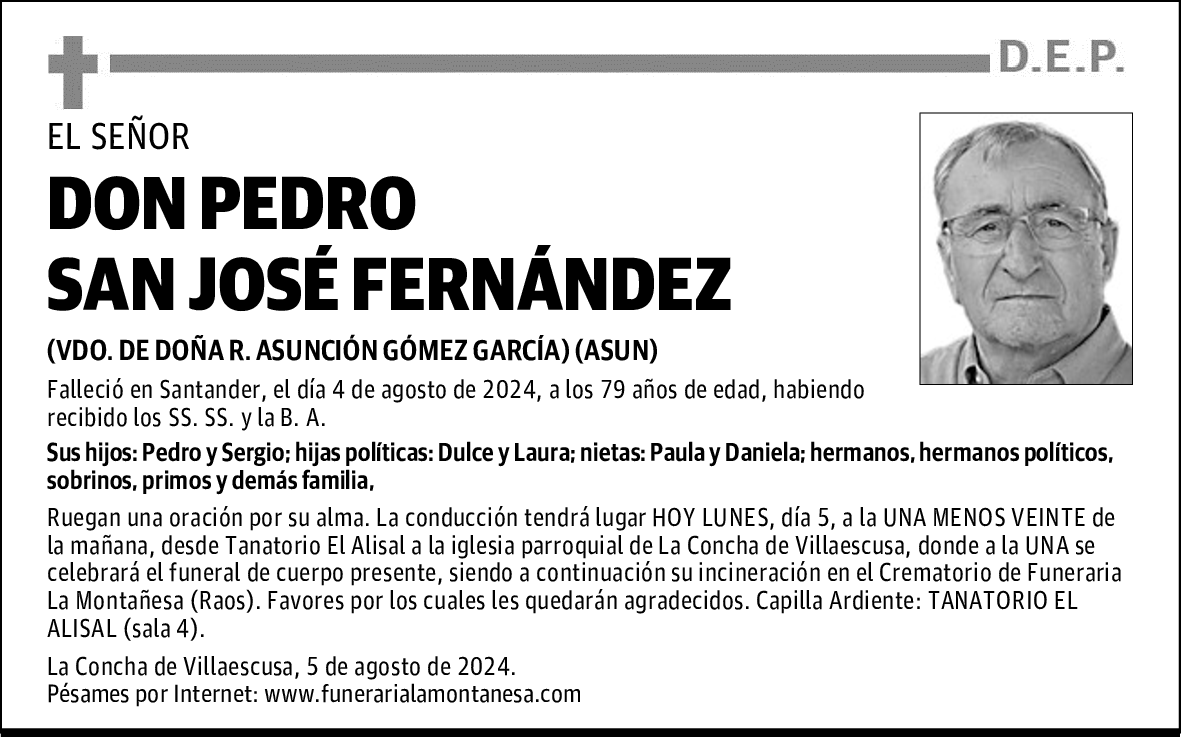 DON PEDRO SAN JOSÉ FERNÁNDEZ