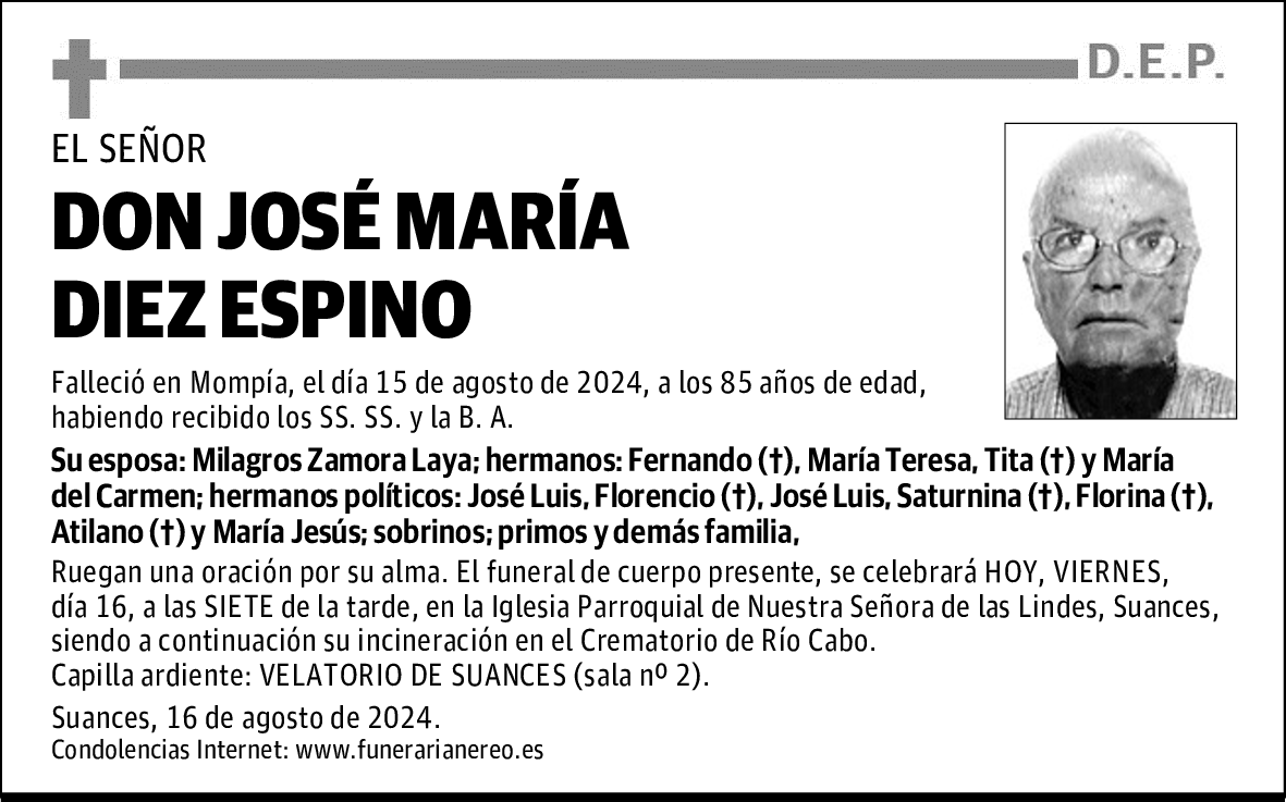 DON JOSÉ MARÍA DIEZ ESPINO