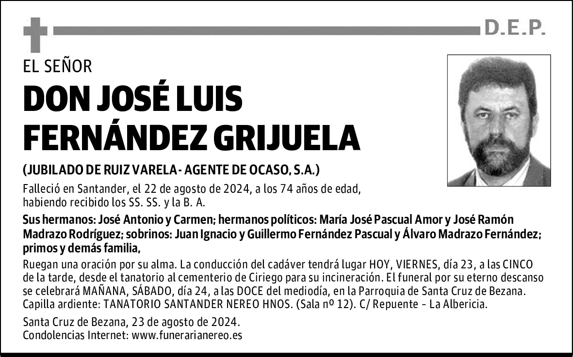 DON JOSÉ LUIS FERNÁNDEZ GRIJUELA