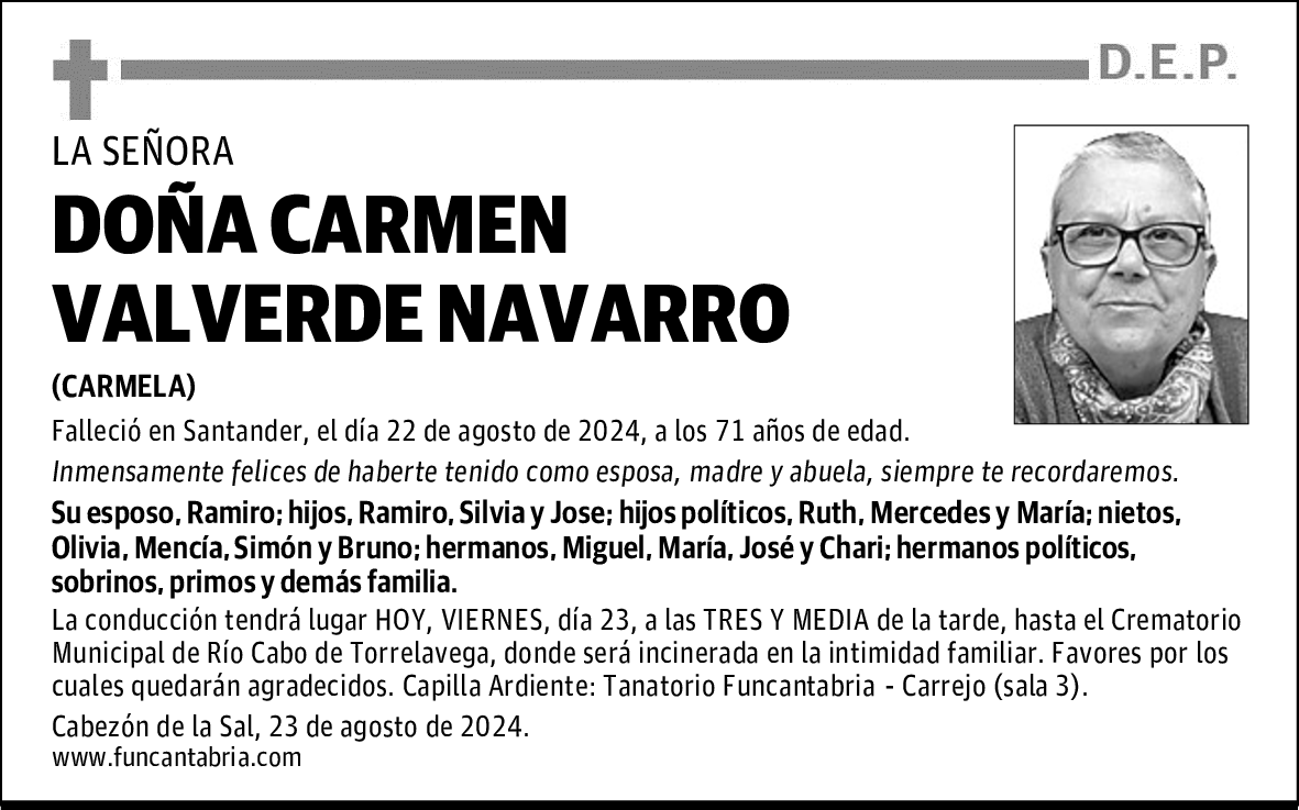 DOÑA CARMEN VALVERDE NAVARRO