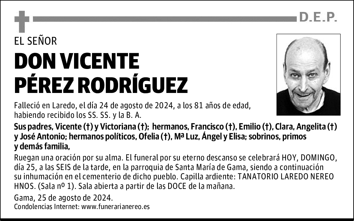 DON VICENTE PÉREZ RODRÍGUEZ