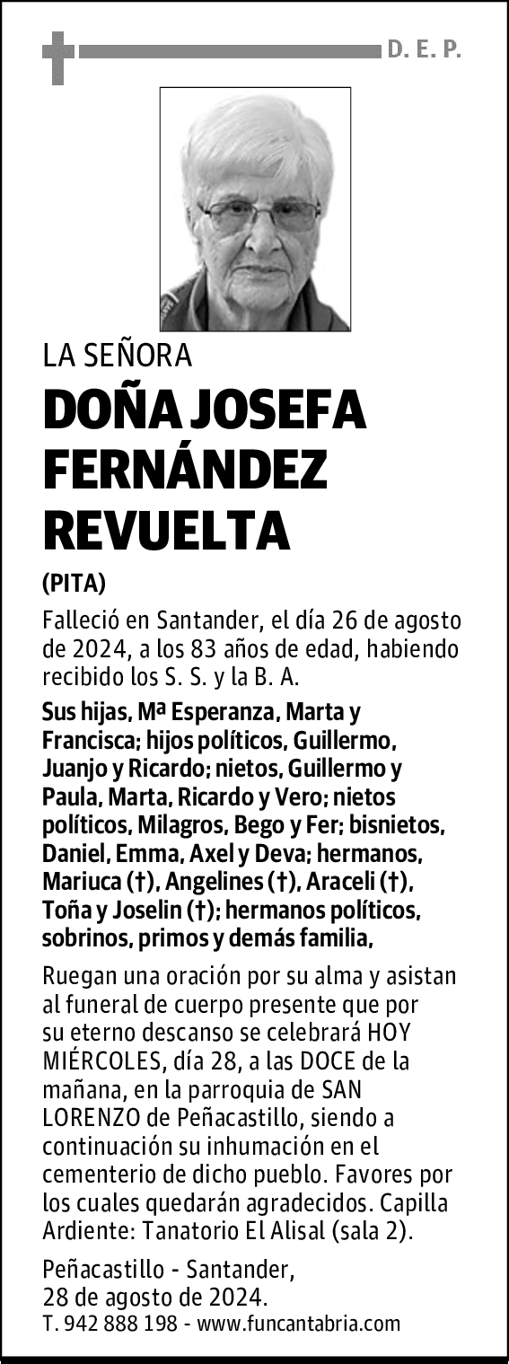 DOÑA JOSEFA FERNÁNDEZ REVUELTA