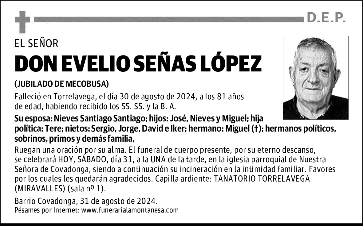 DON EVELIO SEÑAS LÓPEZ