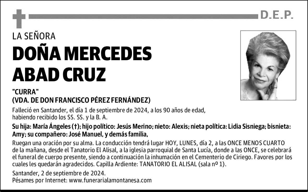 DOÑA MERCEDES ABAD CRUZ