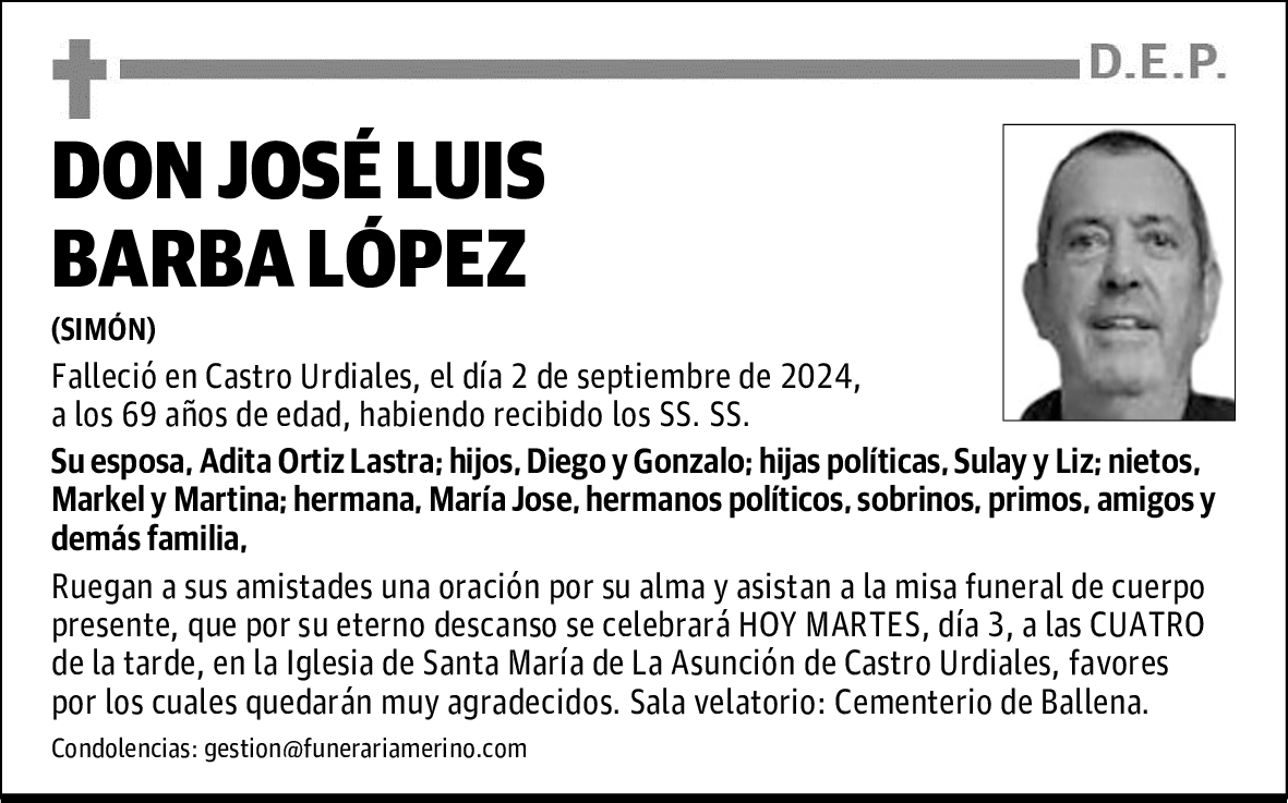 DON JOSÉ LUIS BARBA LÓPEZ