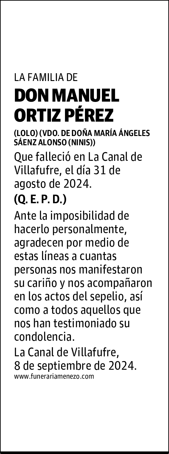 DON MANUEL ORTIZ PÉREZ