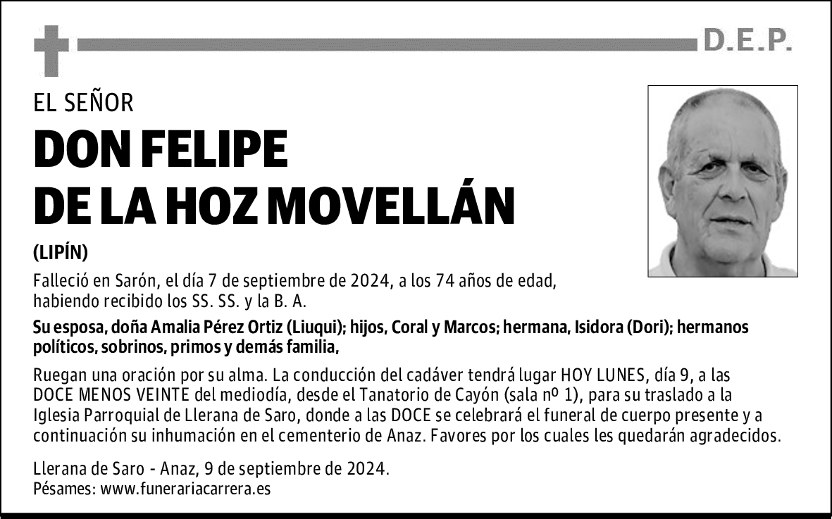 DON FELIPE DE LA HOZ MOVELLÁN