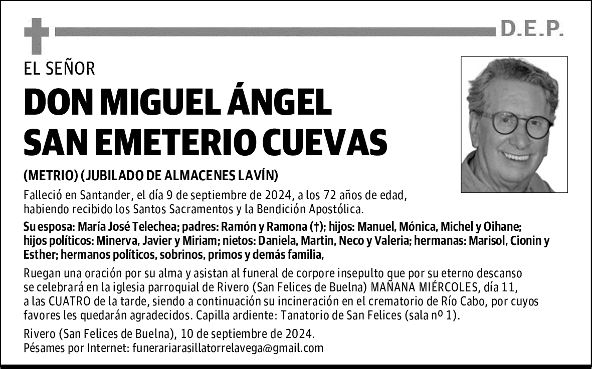 DON MIGUEL ÁNGEL SAN EMETERIO CUEVAS