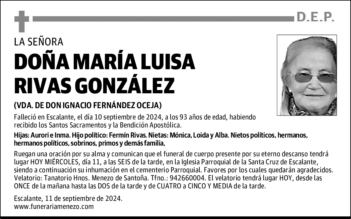DOÑA MARÍA LUISA RIVAS GONZÁLEZ
