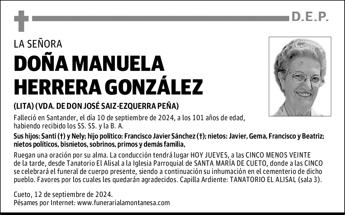 DOÑA MANUELA HERRERA GONZÁLEZ