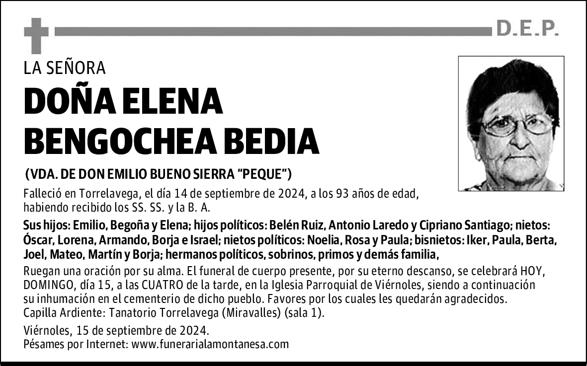 DOÑA ELENA BENGOCHEA BEDIA