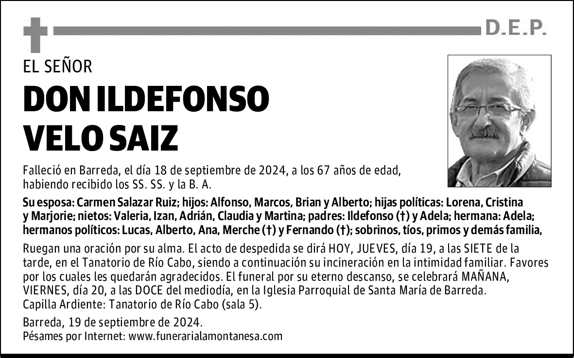 DON ILDEFONSO VELO SAIZ