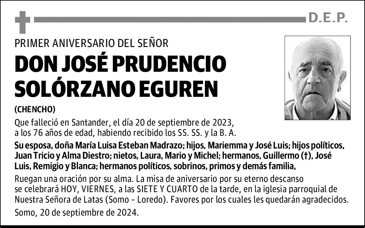 DON JOSÉ PRUDENCIO SOLÓRZANO EGUREN