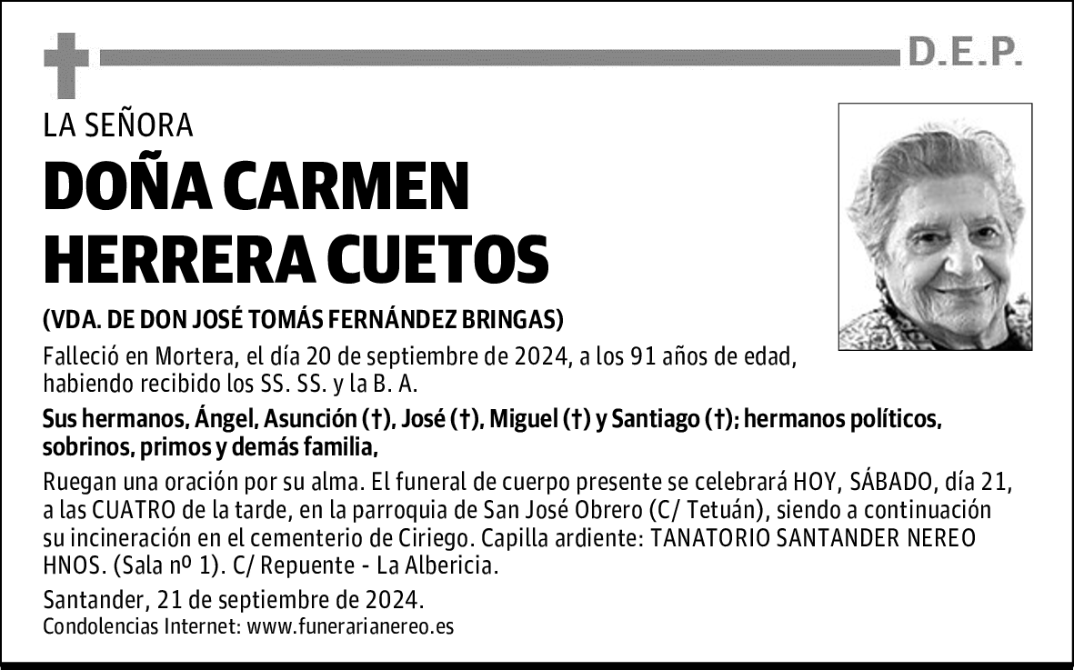 DOÑA CARMEN HERRERA CUETOS