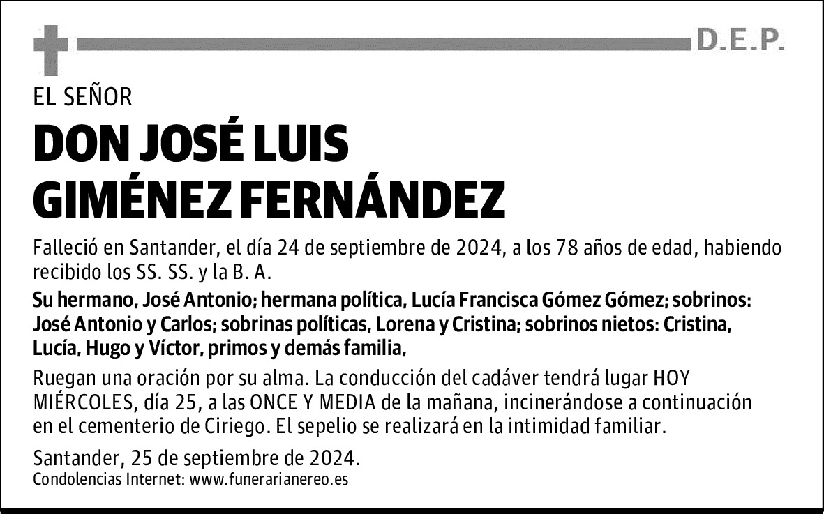 DON JOSÉ LUIS GIMÉNEZ FERNÁNDEZ