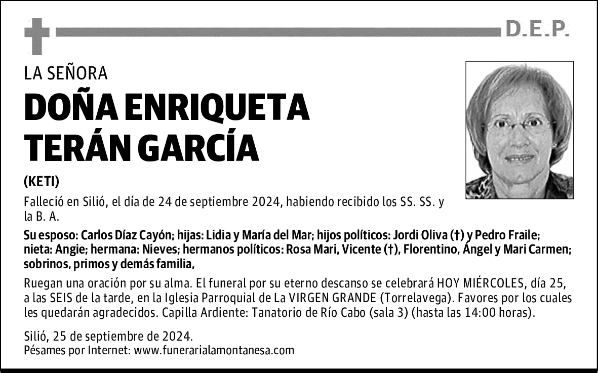 DOÑA ENRIQUETA TERÁN GARCÍA