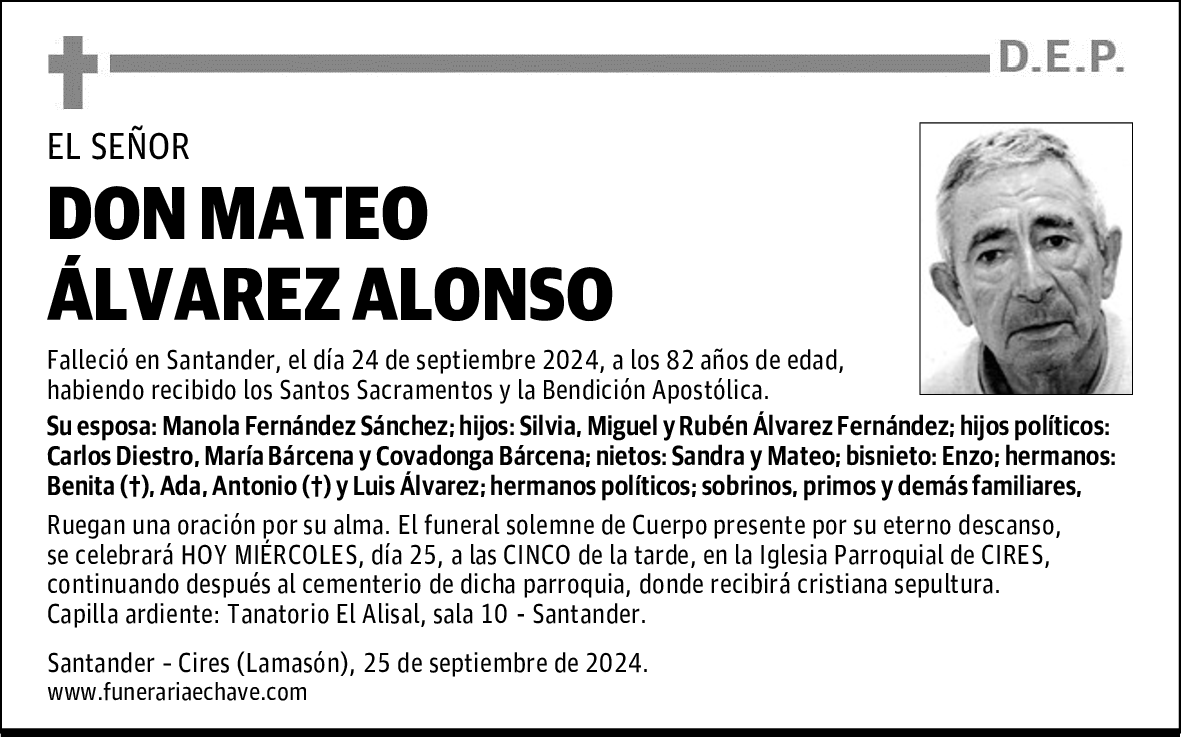 DON MATEO ÁLVAREZ ALONSO