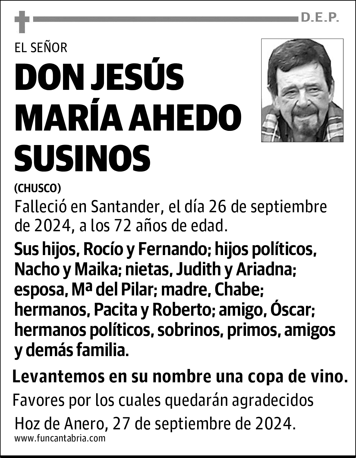 DON JESÚS MARÍA AHEDO SUSINOS