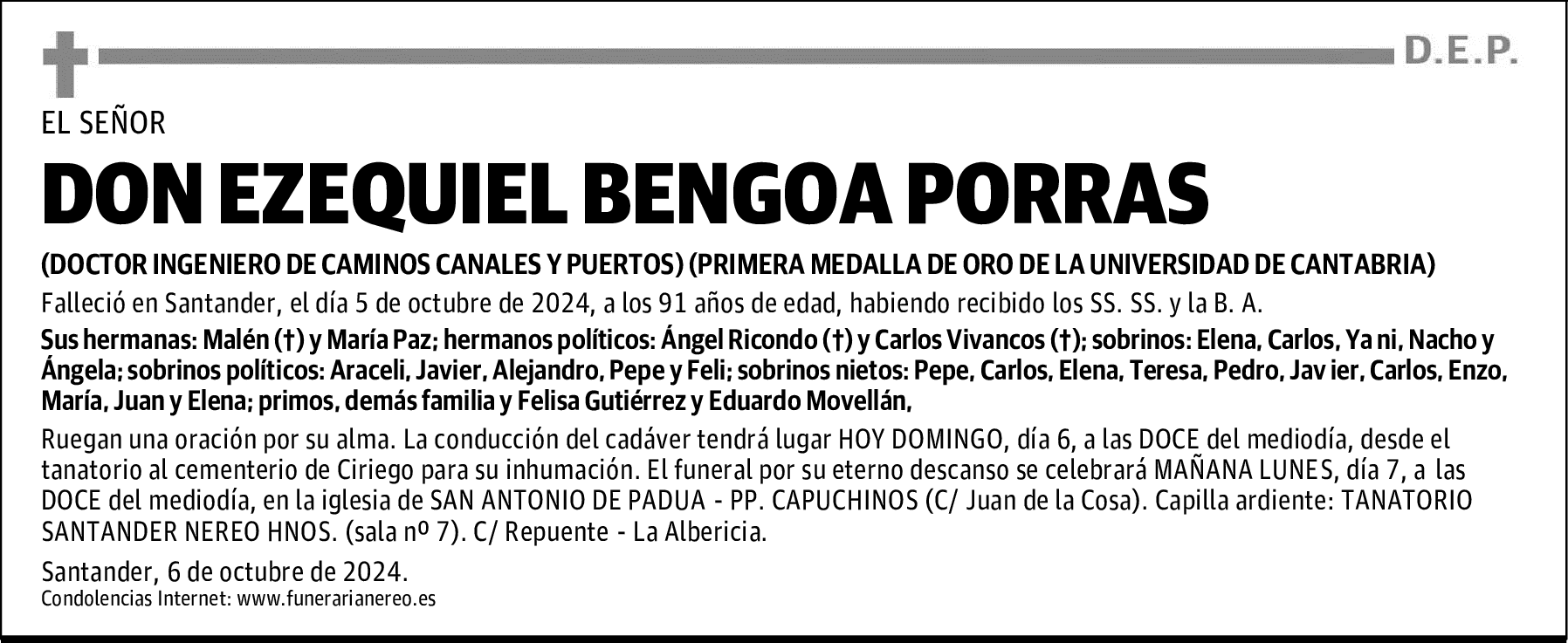 DON EZEQUIEL BENGOA PORRAS