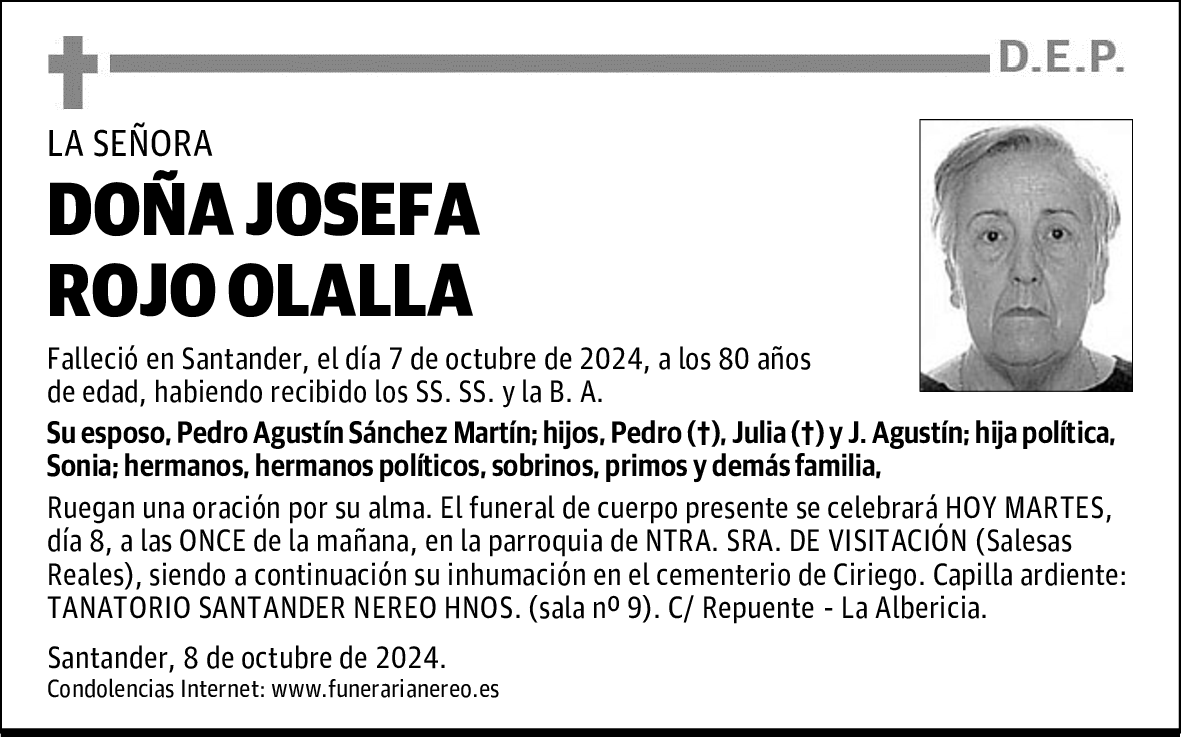 DOÑA JOSEFA ROJO OLALLA