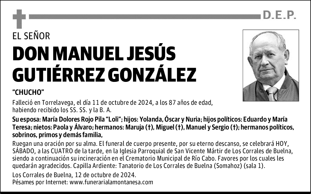 DON MANUEL JESÚS GUTIÉRREZ GONZÁLEZ