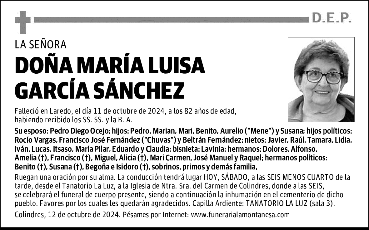 DOÑA MARÍA LUISA GARCÍA SÁNCHEZ