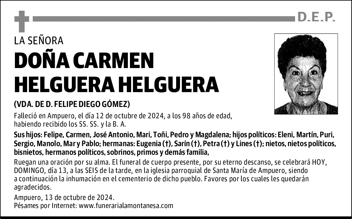 DOÑA CARMEN HELGUERA HELGUERA