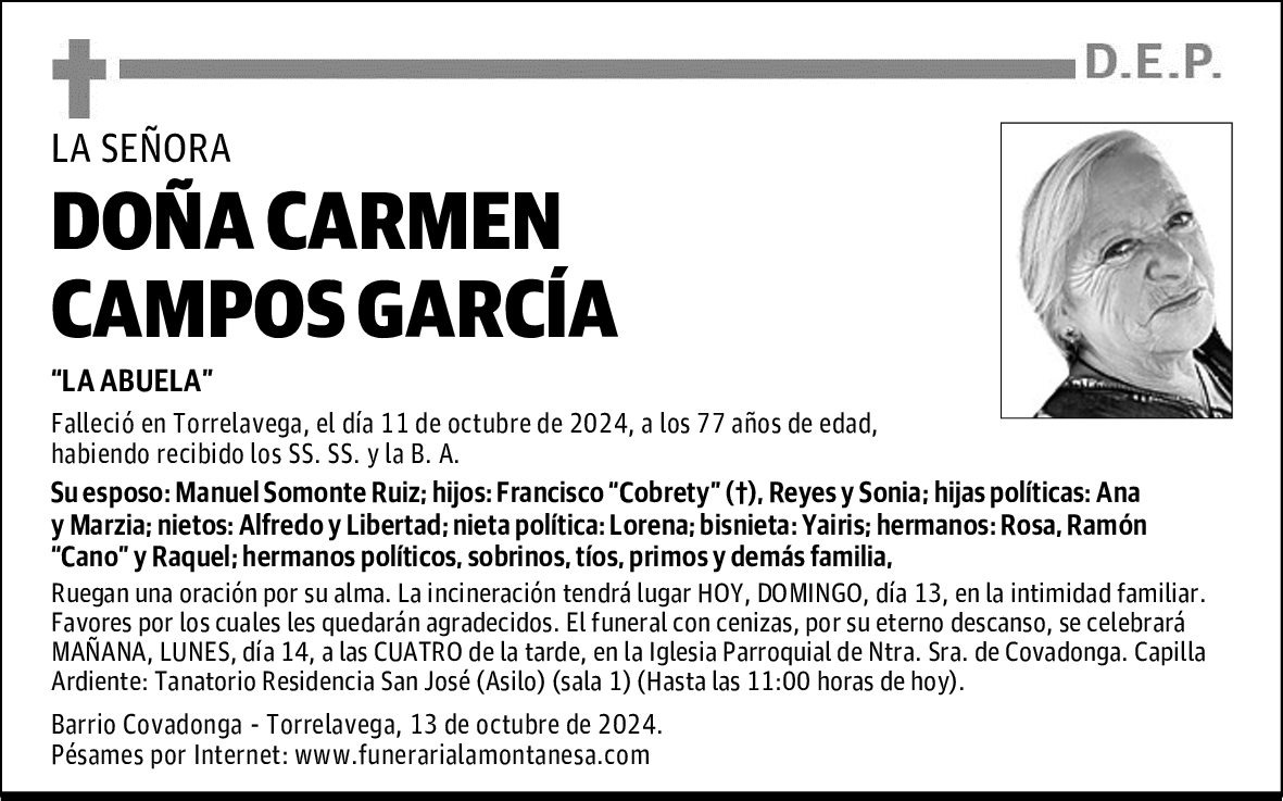 DOÑA CARMEN CAMPOS GARCÍA