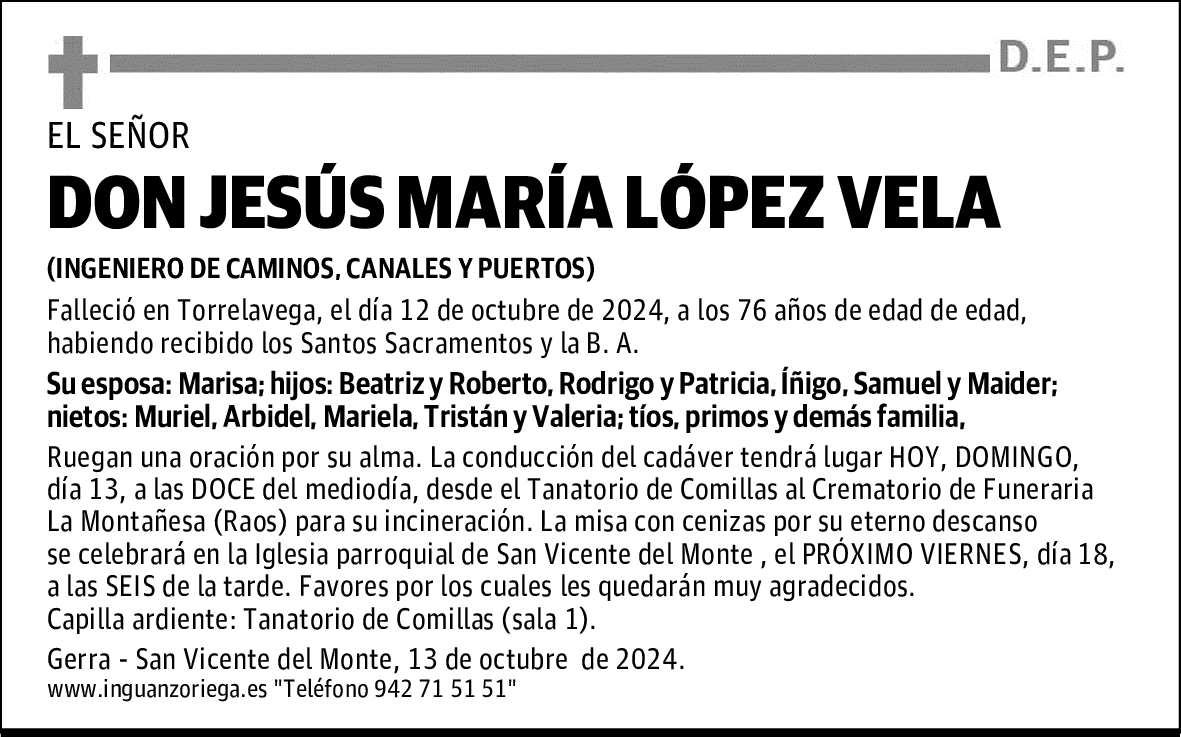 DON JESÚS MARÍA LÓPEZ VELA