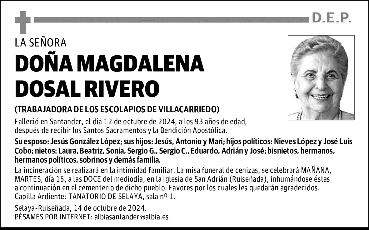 DOÑA MAGDALENA DOSAL RIVERO