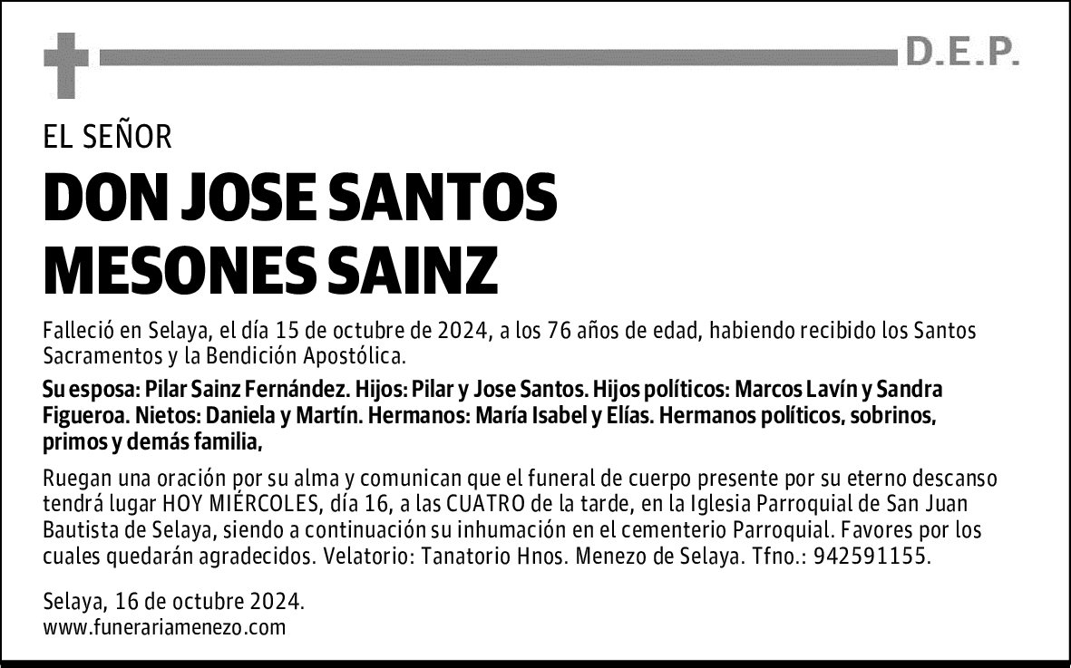 DON JOSE SANTOS MESONES SAINZ