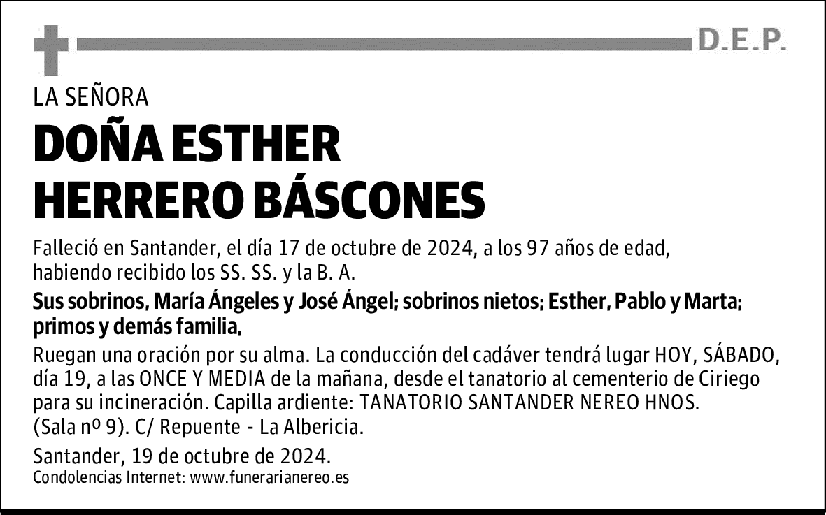 DOÑA ESTHER HERRERO BÁSCONES